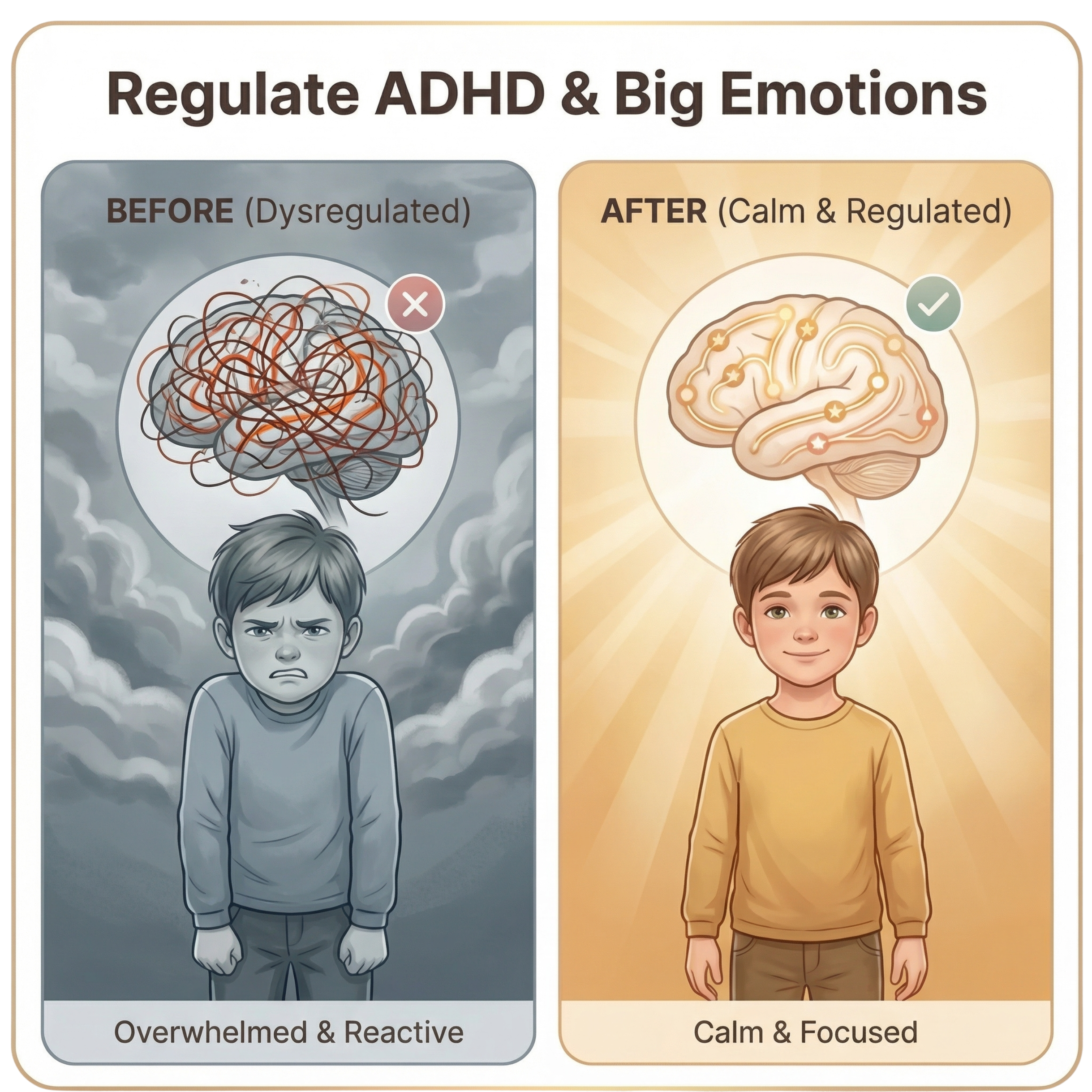 Before and after — child regulated with Little Crocus